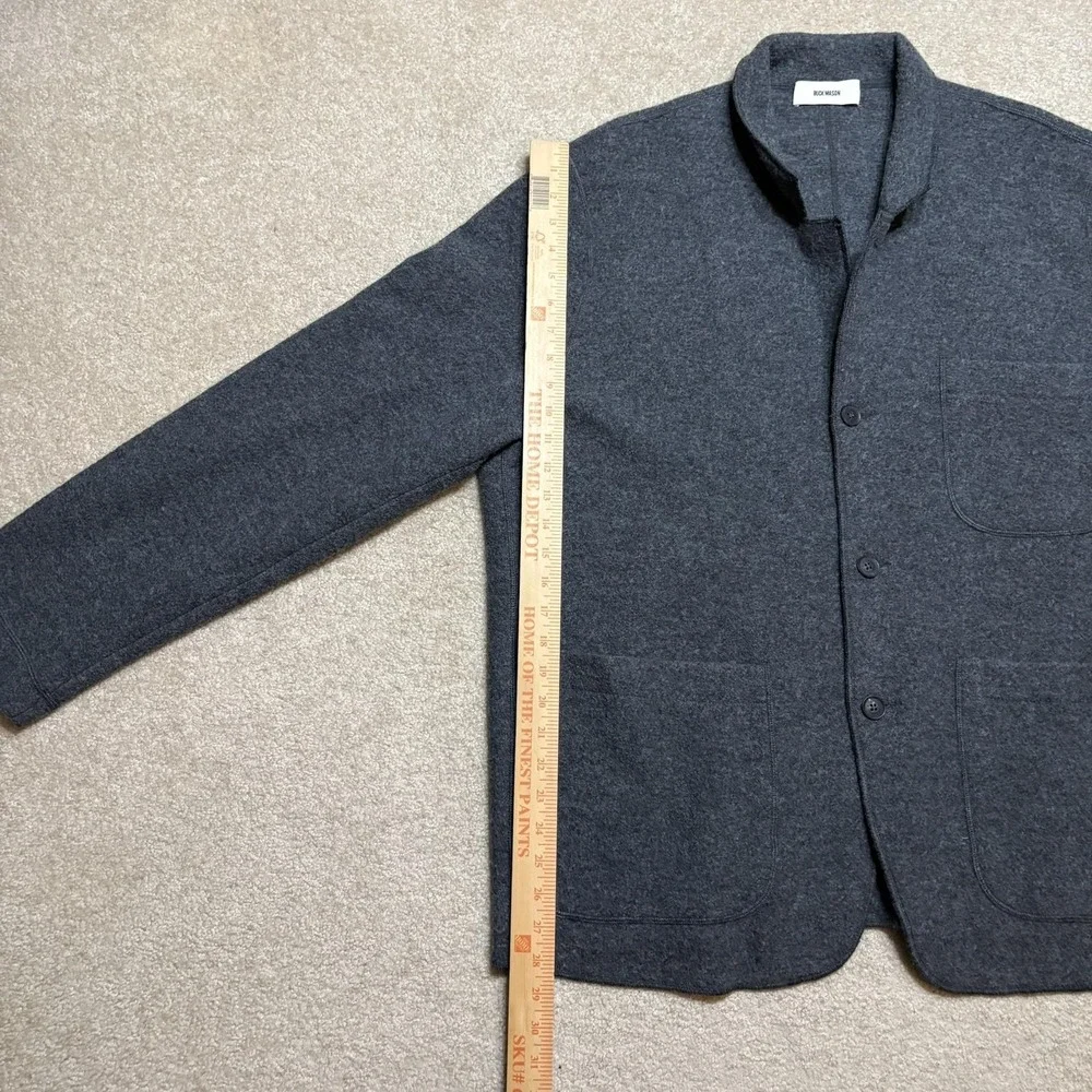 Buck Mason Felted Chore Coat Blazer Mens 2XL Gray Wool Knit Unstructured Jacket